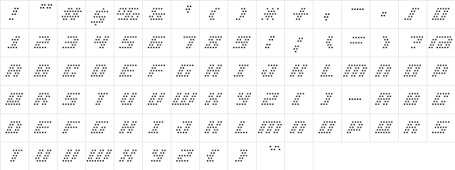 BM pinhole A13  glyph index