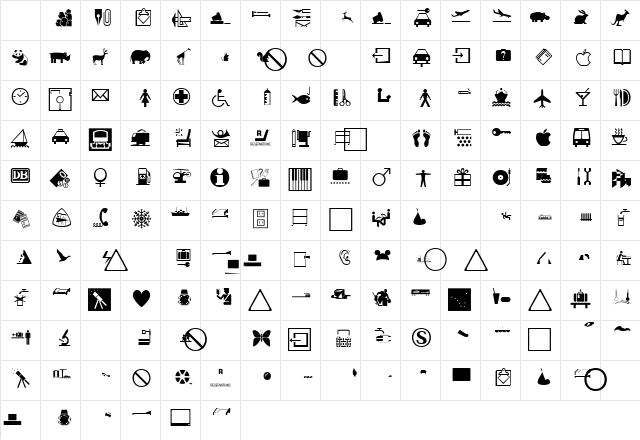 DoodleDingbatsSevenSSK Regular  glyph index