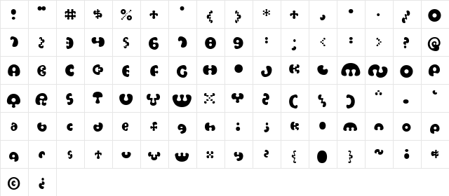 Perturb the Outline Curved Regular  glyph index