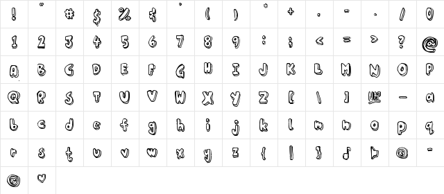 nik Regular  glyph index