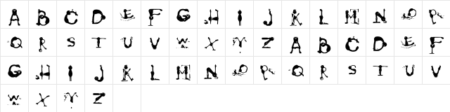Grovers Pain Regular  glyph index