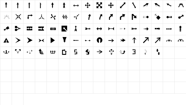 DexisDingbatsFourSSi Regular  glyph index