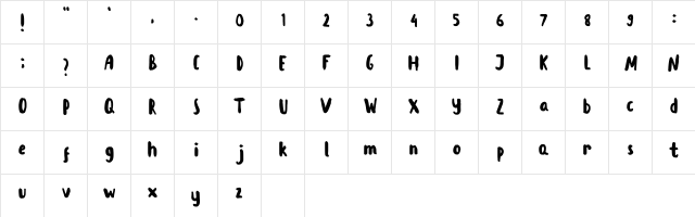 Wiyi Regular  glyph index