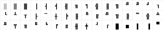 Video Terminal Screen Box Chars  glyph index