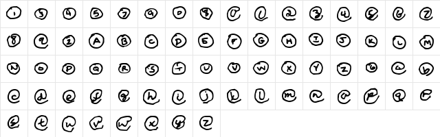 Copyright Renewed Regular  glyph index