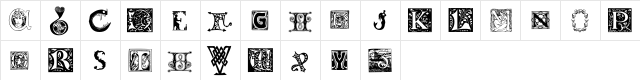 Initials Regular  glyph index