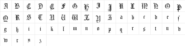 Morcrepito Regular  glyph index