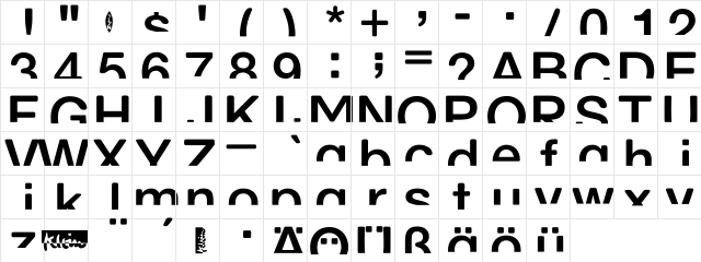 AIHalf Regular  glyph index