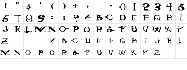 GothicRockExtended Regular  glyph index