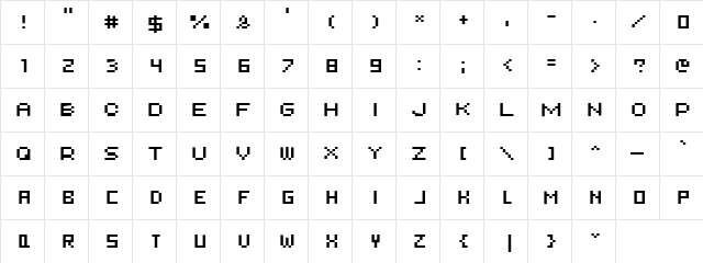 AuX DotBitC SmallCaps Regular  glyph index