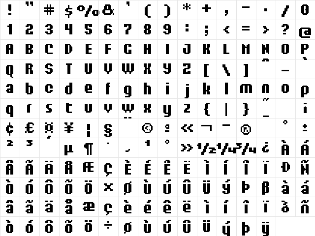 UF California Bold Regular  glyph index