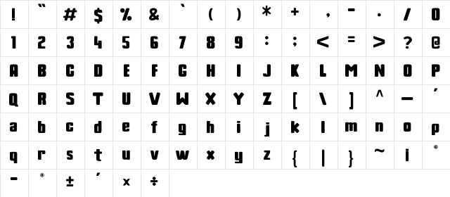 Rothenberg Regular  glyph index