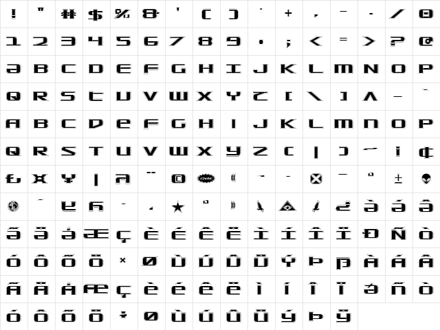 SDF College College  glyph index