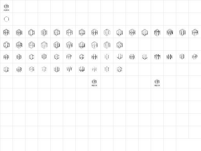 Gramitos Regular  glyph index