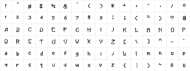 Vermin Magic Regular  glyph index