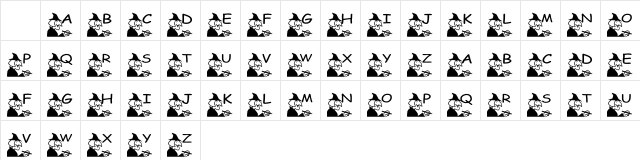 pf_the witch Regular  glyph index