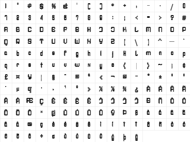 Haike  SemBd SemExp Regular  glyph index