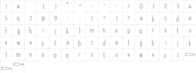 Fish Light  glyph index