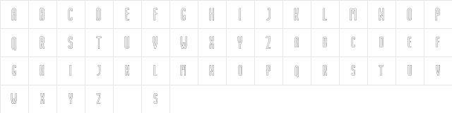 Nordin Free Outline Regular  glyph index