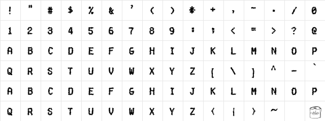 Grumpybutt Regular  glyph index