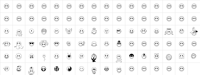 JLS Smiles Sampler Regular  glyph index