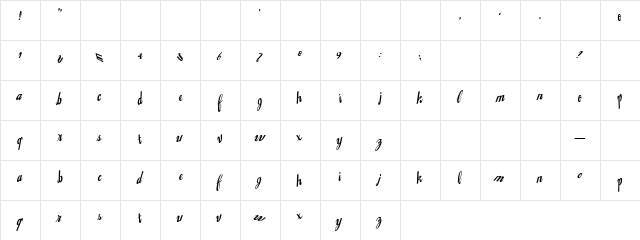 Jingopop Regular  glyph index