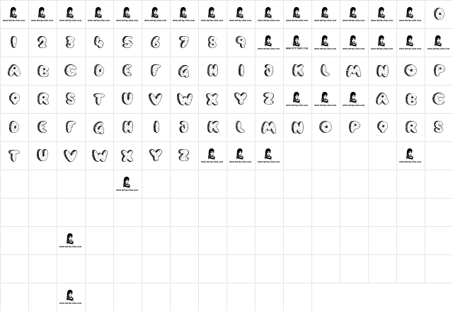 Cookie Dough Regular  glyph index