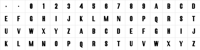 Robusta II Sans Regular  glyph index