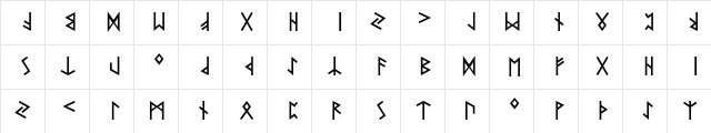 FutharkEBold Medium  glyph index