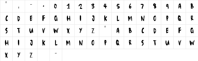 EliseNo7 Regular  glyph index