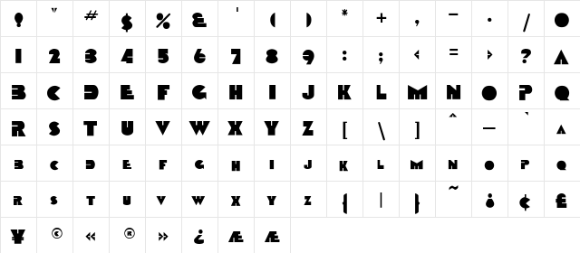 Sharktooth-Normal Regular  glyph index