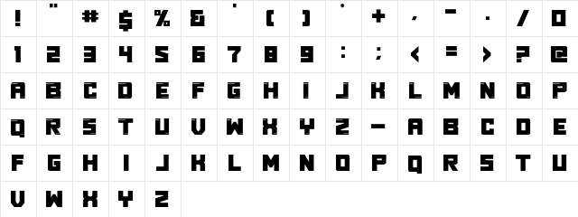 Real Young Regular  glyph index