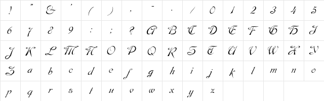 38 Regular  glyph index