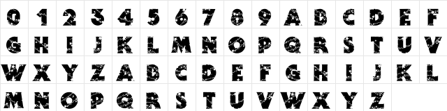 Wizardry Regular  glyph index