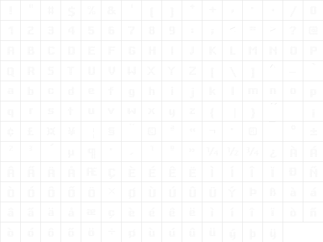 Yardmaster Becker Only Shadow Regular  glyph index