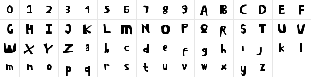 Skitcut Regular  glyph index