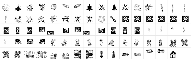 Linotype Xmas Pi Regular  glyph index