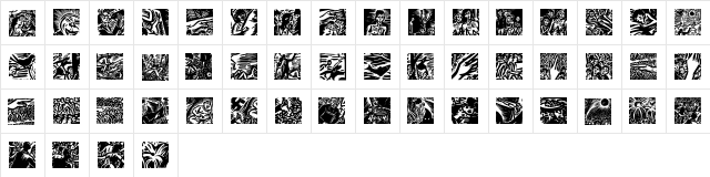 CutAwayOne Regular  glyph index