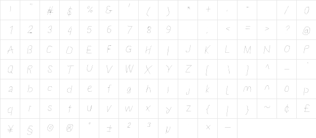 Proton HlIt  glyph index