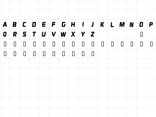 DisPepsi Regular  glyph index