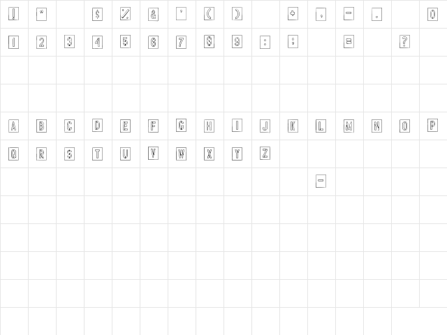 2Peas stencil Regular  glyph index