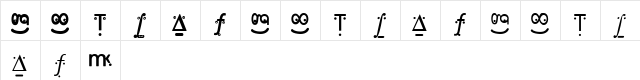 FranKleinFaces Regular  glyph index