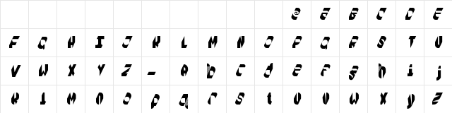 Selant - Demo Regular  glyph index