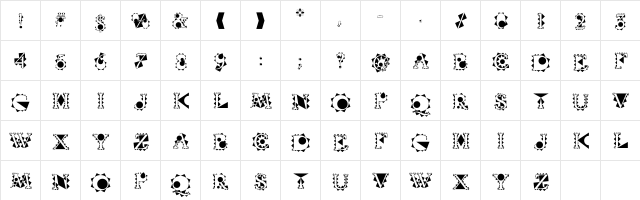 VTCrystalBalzac Regular  glyph index