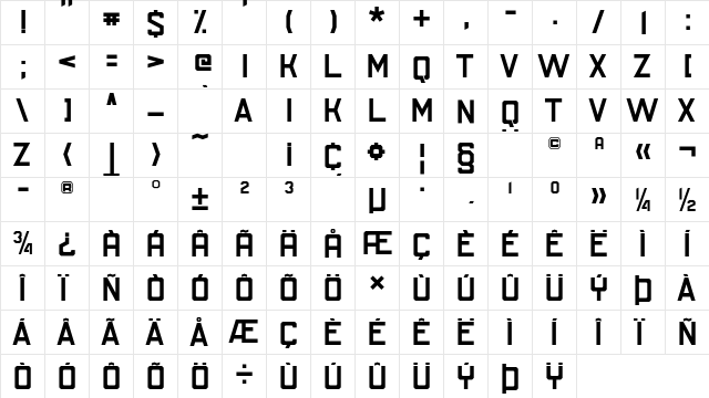 SU-30SM 810  glyph index
