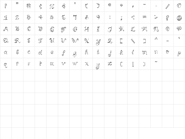 CK Peeking Posies Regular  glyph index