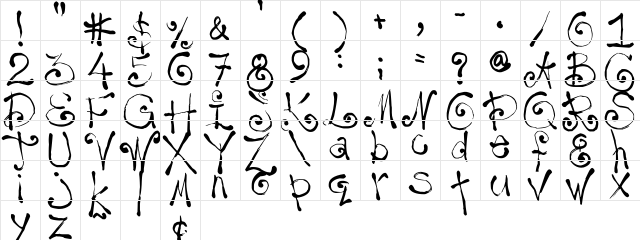 yay14 Regular  glyph index