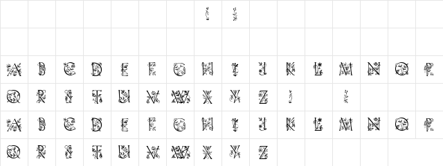 86 Design Regular  glyph index