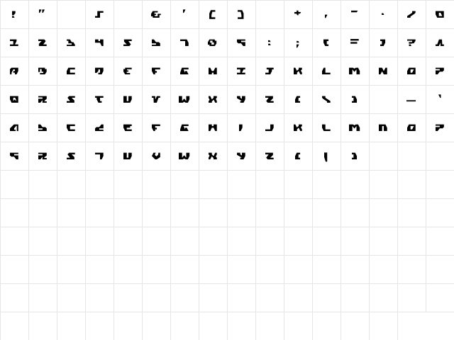 Gyrfalcon Regular  glyph index