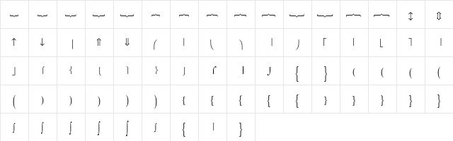 Bittle Regular  glyph index